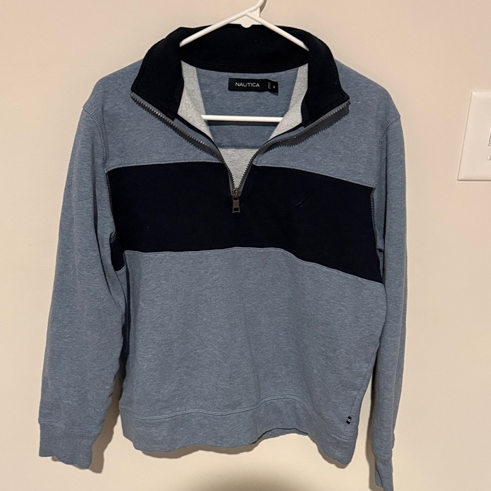 Nautica Men's Zip-Up Sweater in Blue and Black